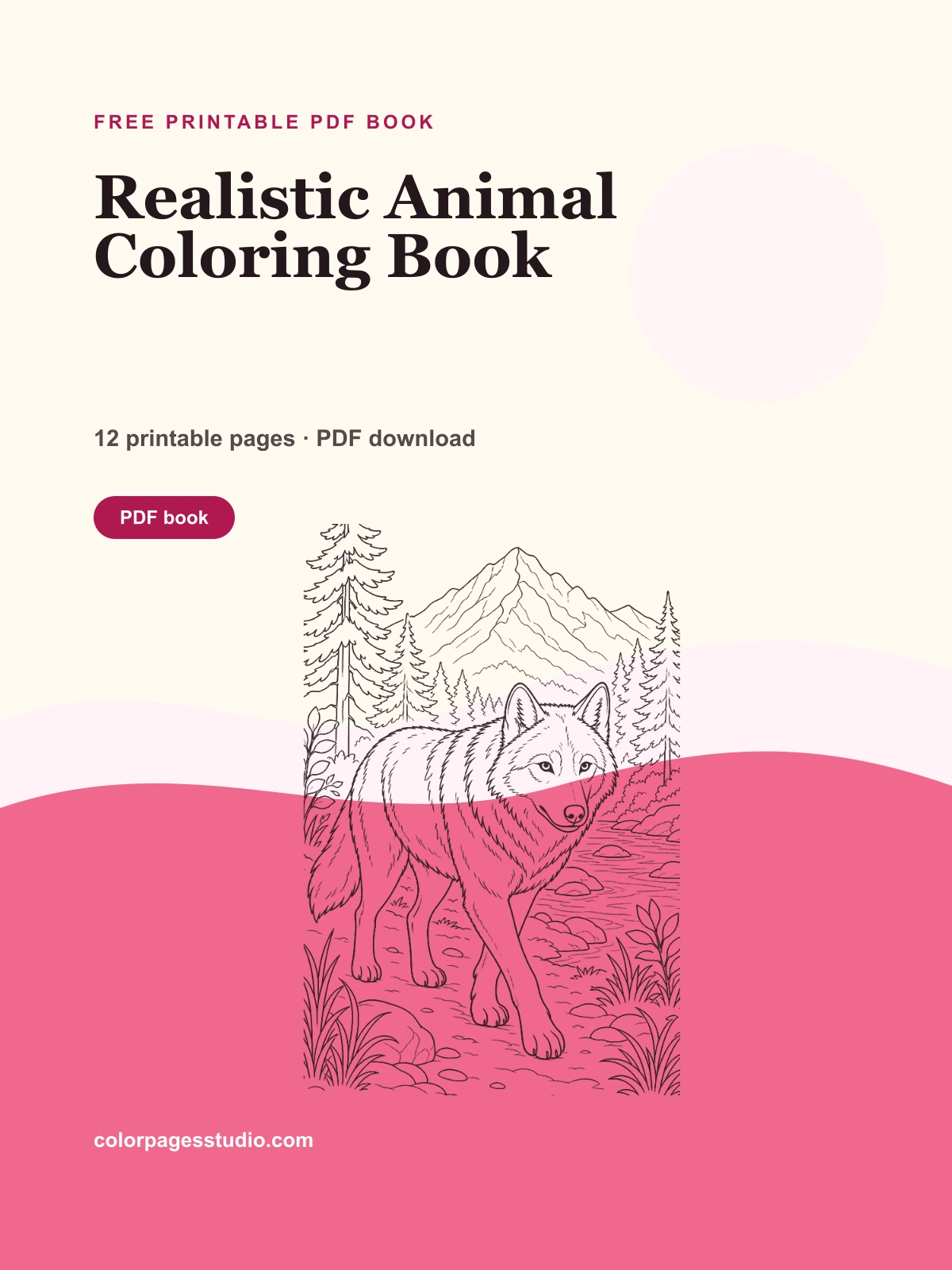 Realistic Animal Coloring Book cover