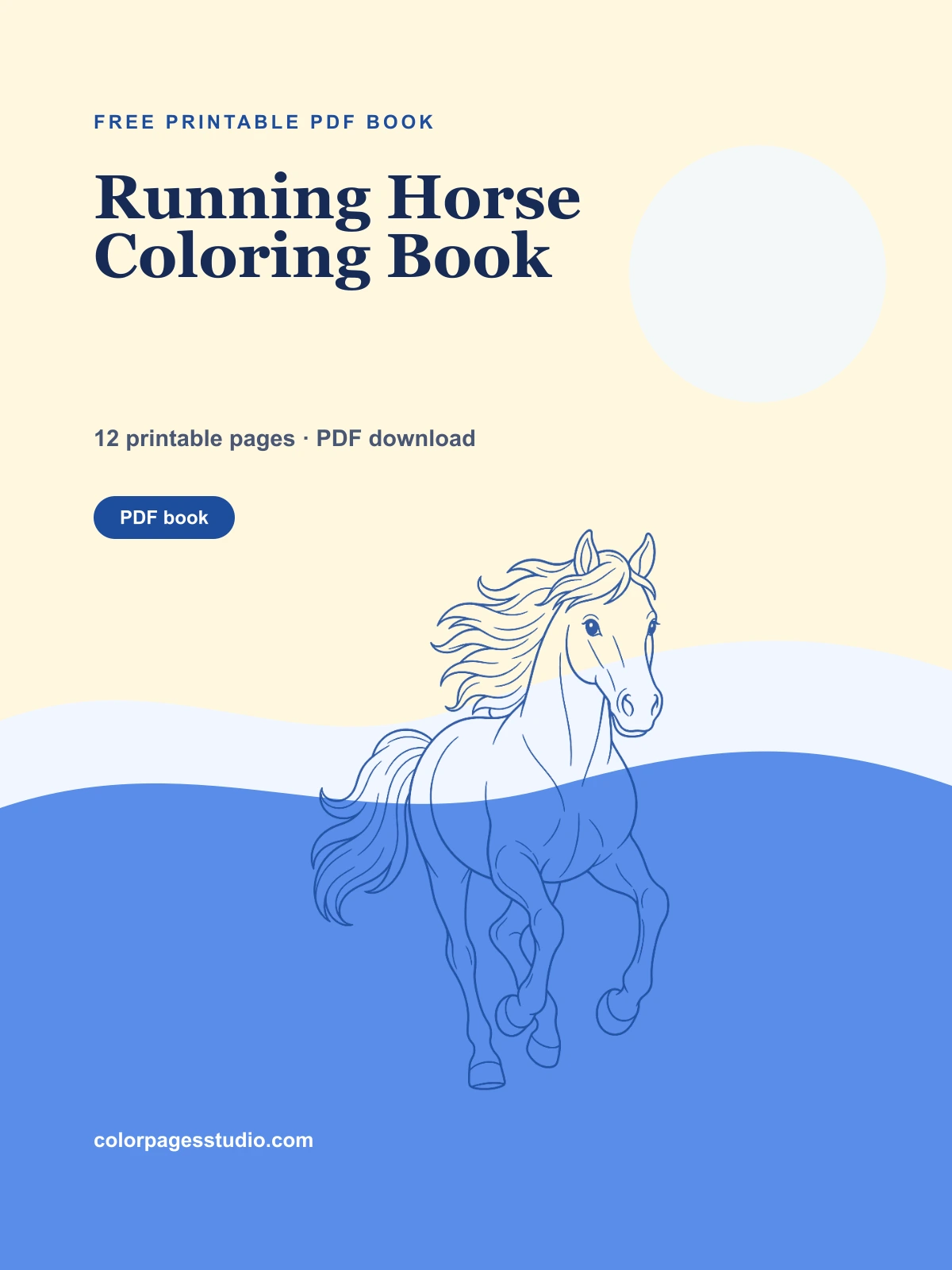 Running Horse Coloring Book cover
