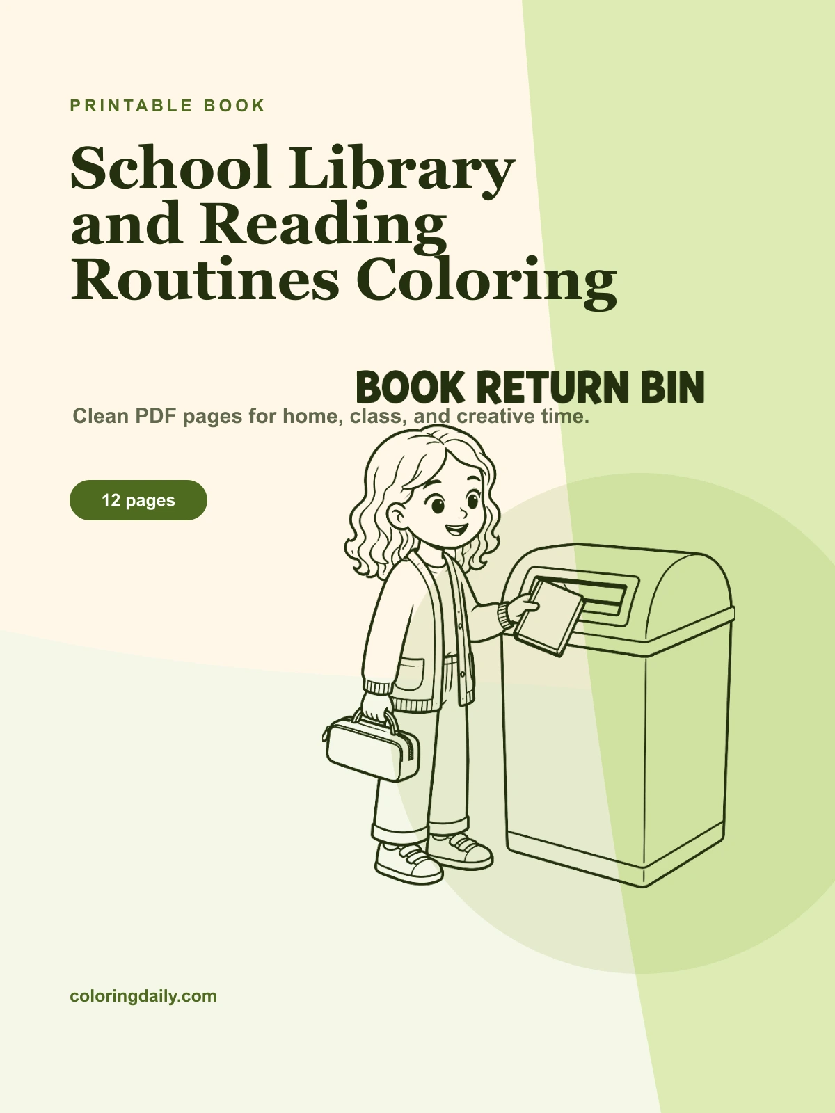School Library and Reading Routines Coloring Book cover