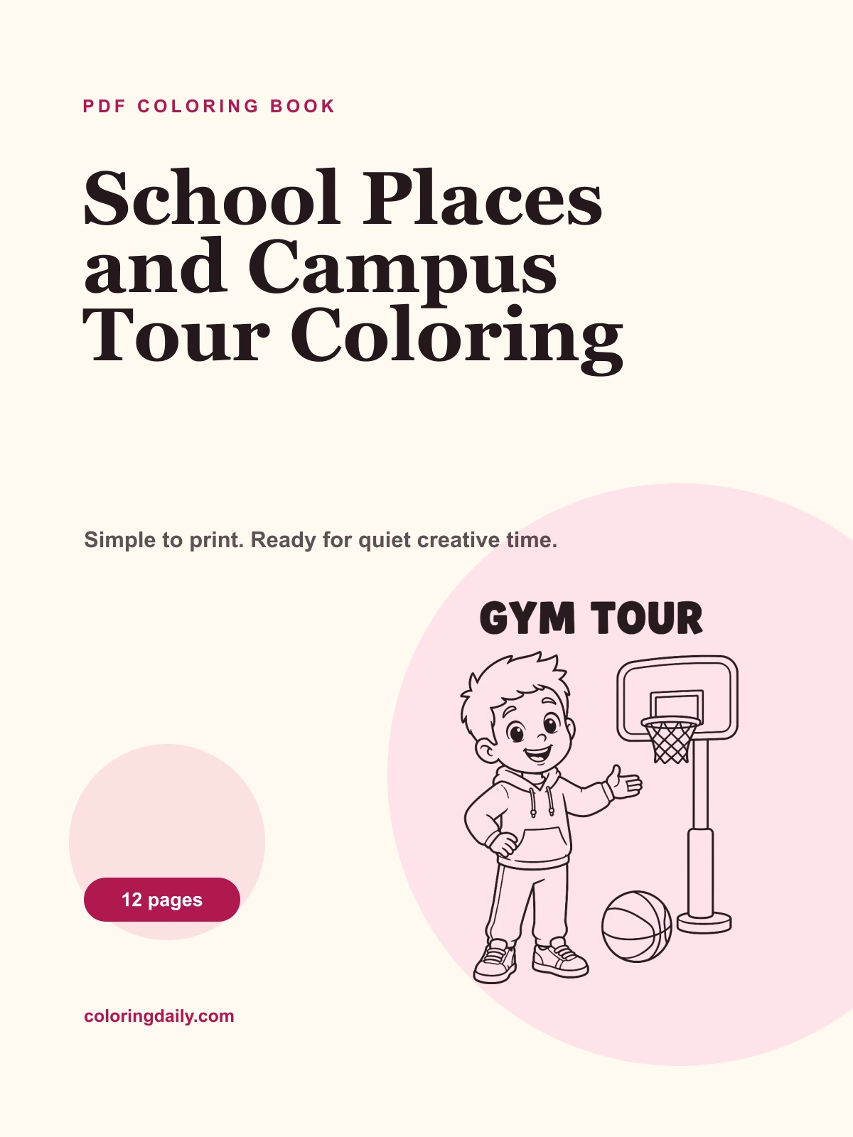 School Places and Campus Tour Coloring Book cover