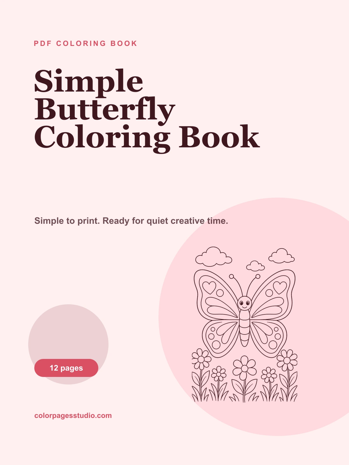 Simple Butterfly Coloring Book cover