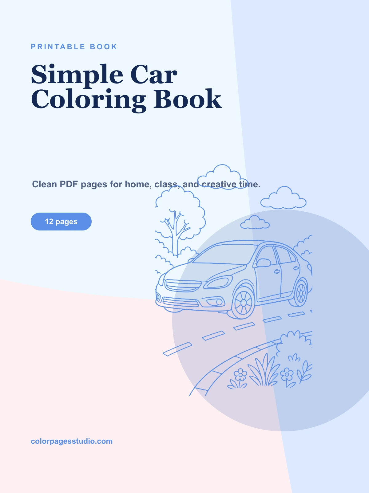 Simple Car Coloring Book cover