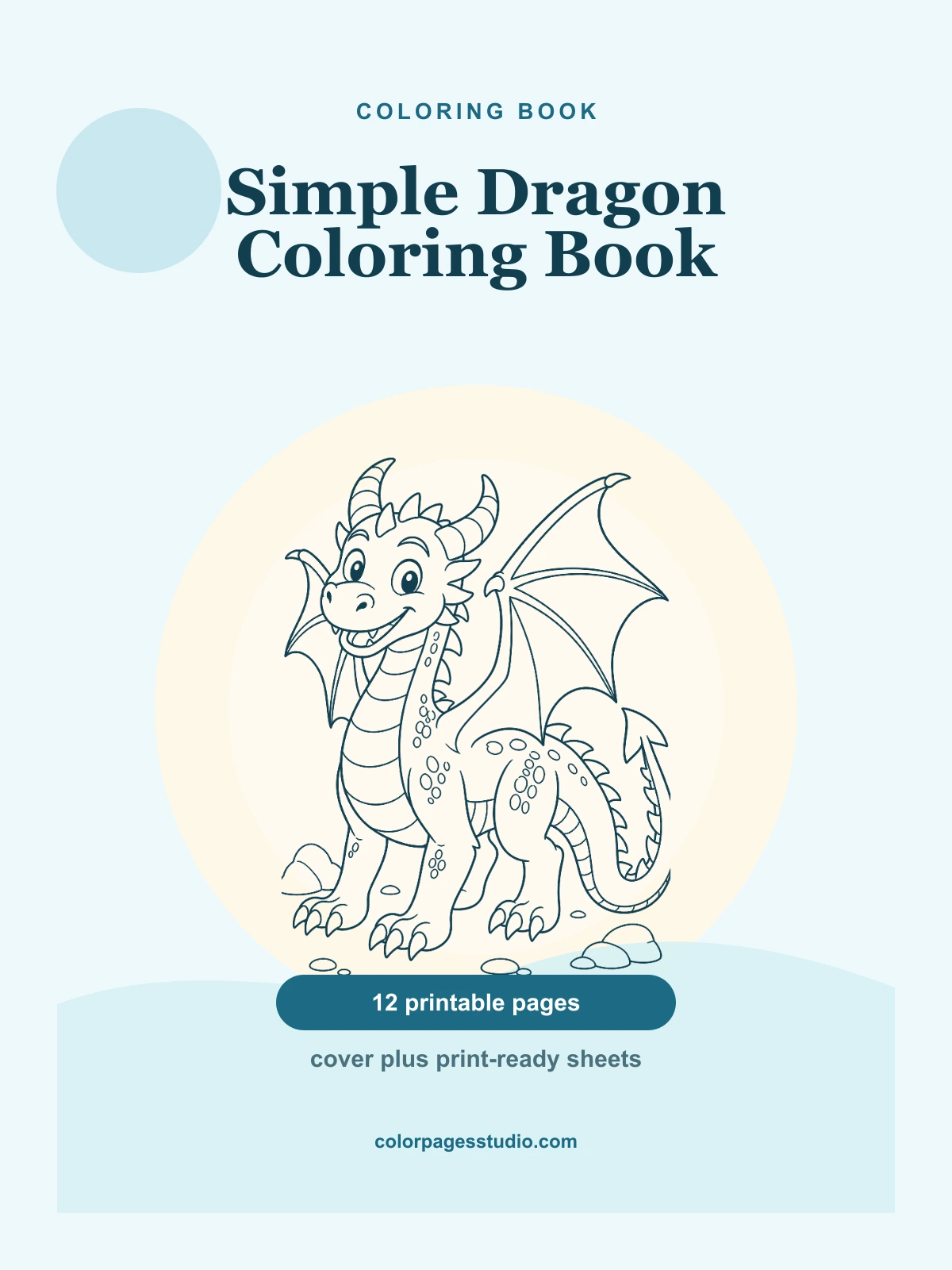 Simple Dragon Coloring Book cover
