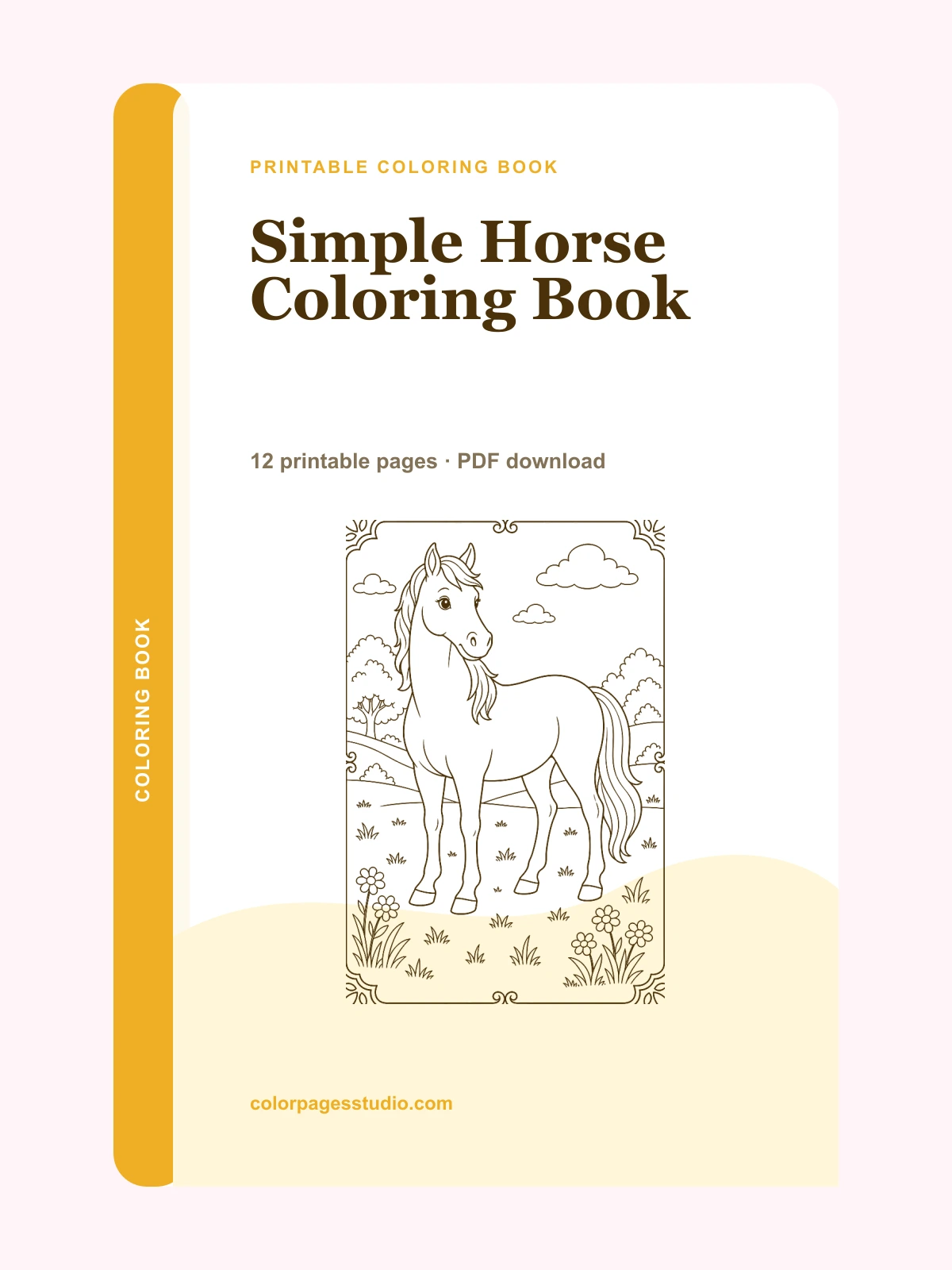 Simple Horse Coloring Book cover