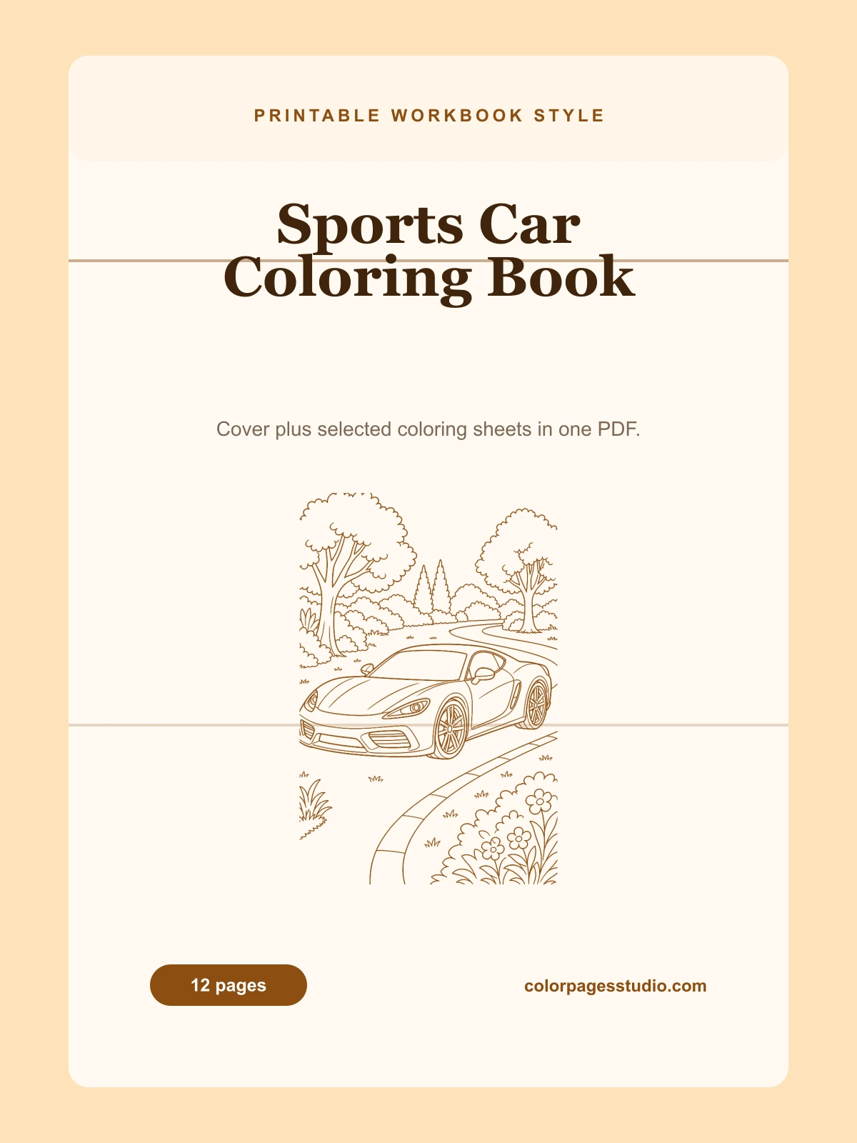 Sports Car Coloring Book cover