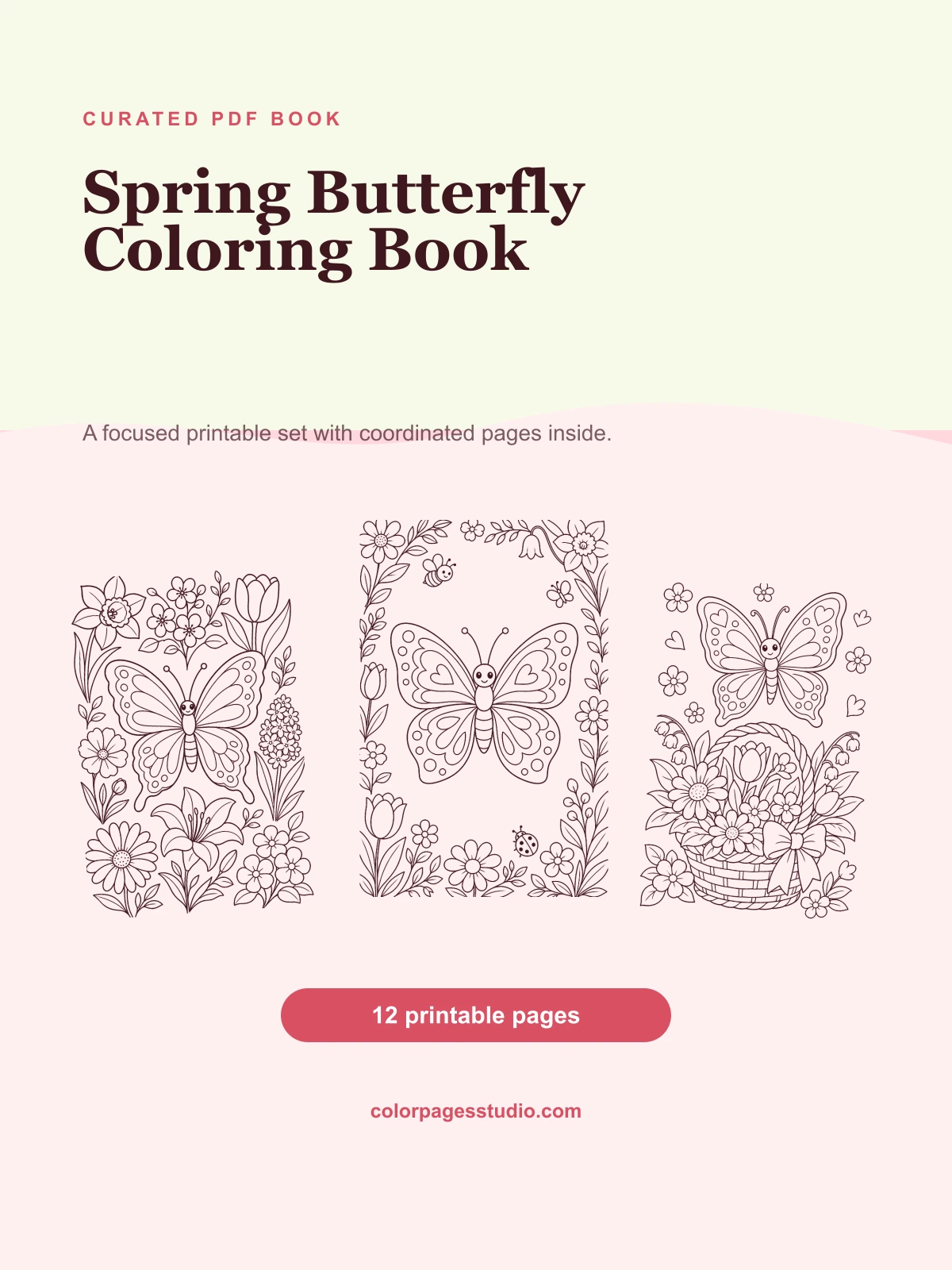 Spring Butterfly Coloring Book cover
