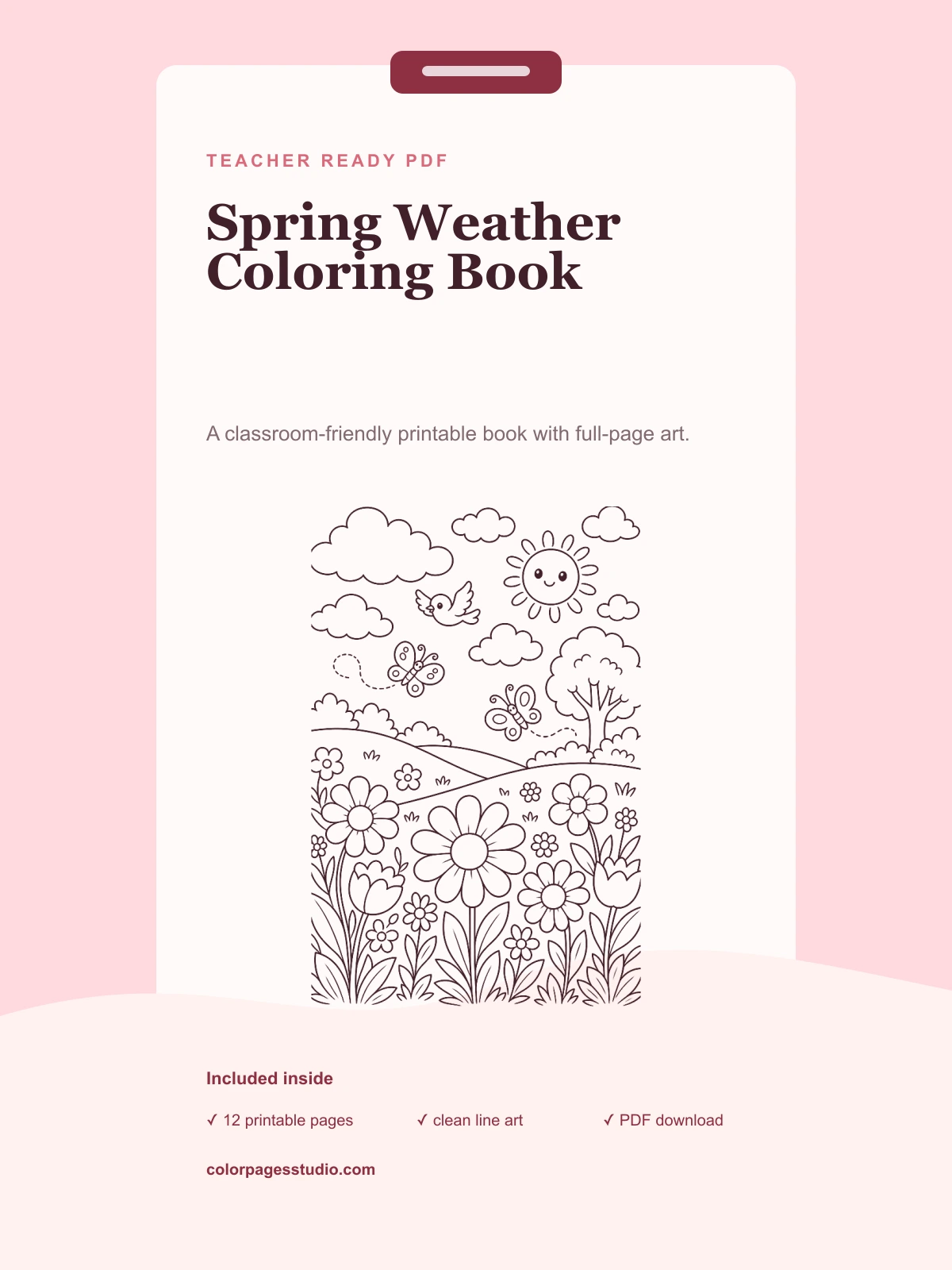 Spring Weather Coloring Book cover