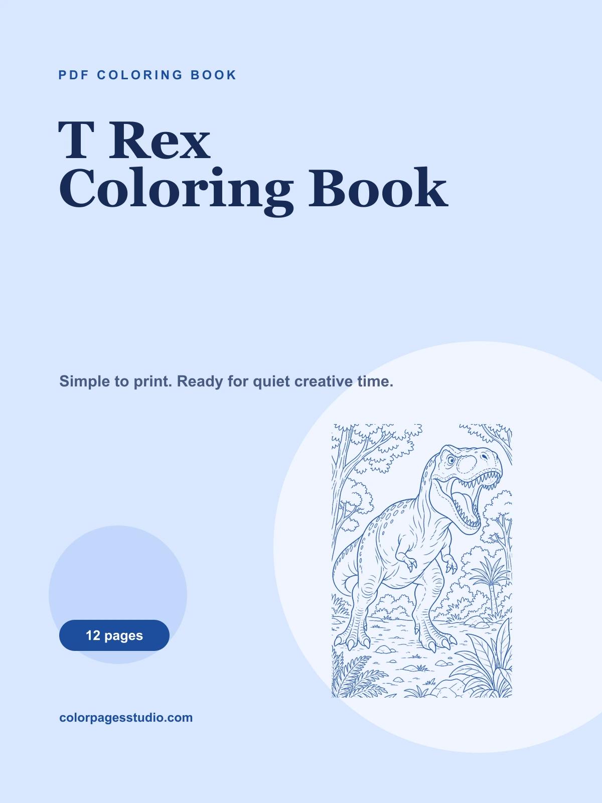 T Rex Coloring Book cover