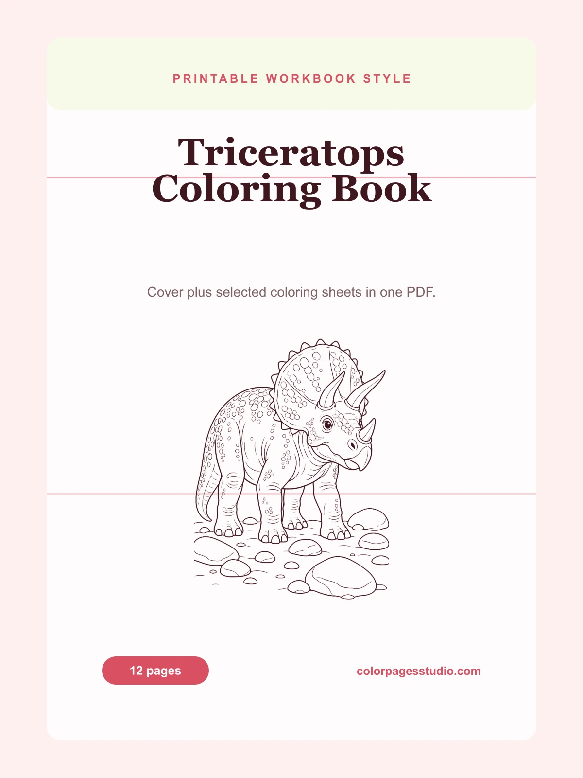 Triceratops Coloring Book cover