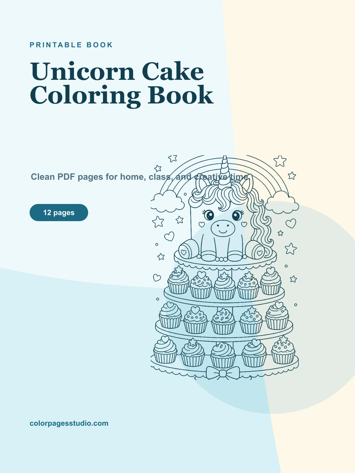 Unicorn Cake Coloring Book cover