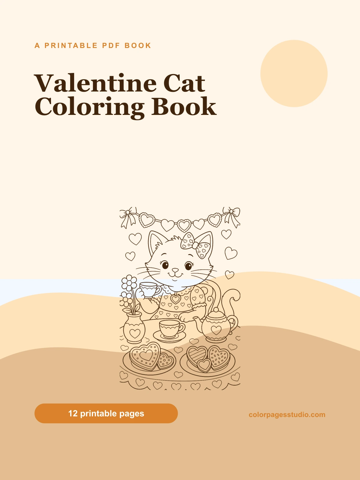 Valentine Cat Coloring Book cover