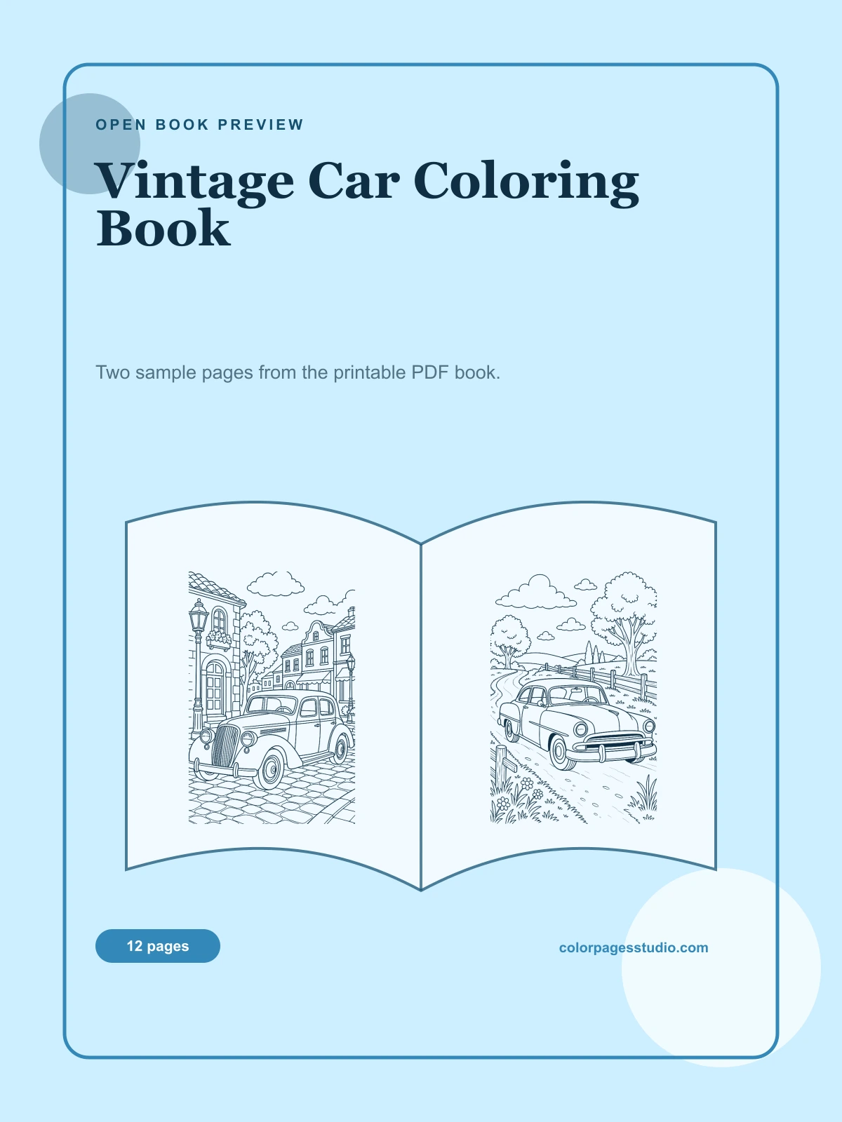 Vintage Car Coloring Book cover