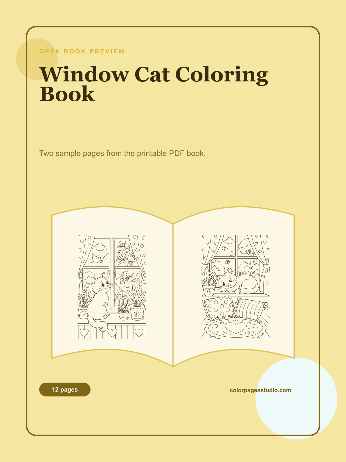 Window Cat Coloring Book cover