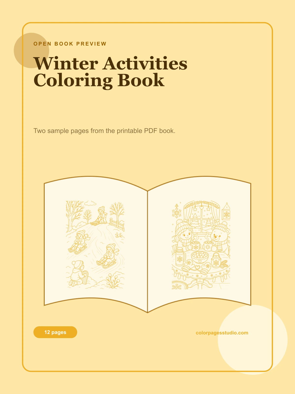 Winter Activities Coloring Book cover