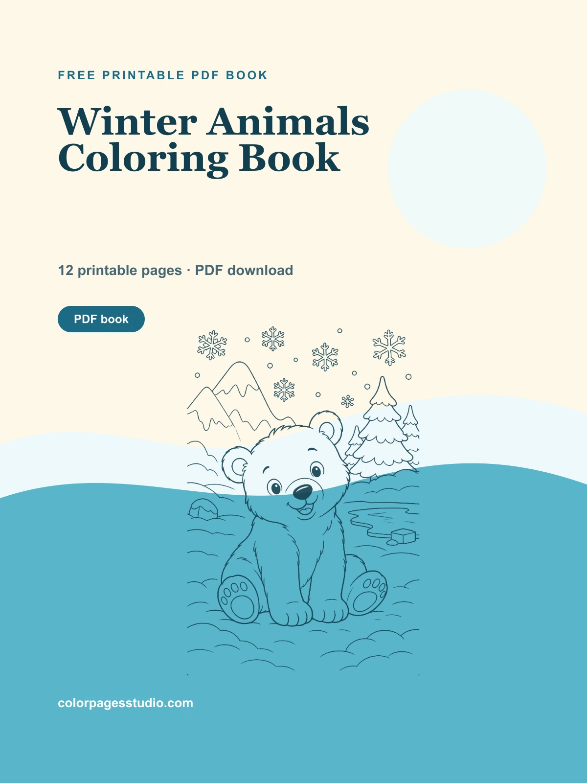 Winter Animals Coloring Book cover