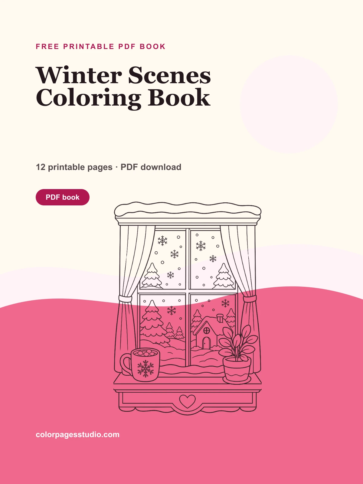 Winter Scenes Coloring Book cover