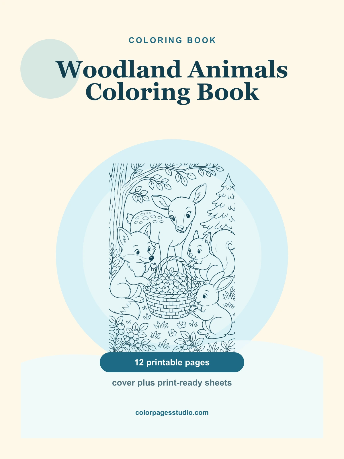 Woodland Animals Coloring Book cover