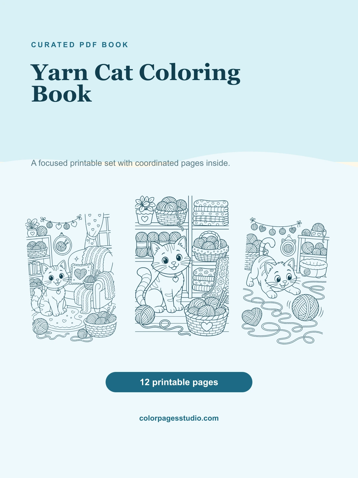 Yarn Cat Coloring Book cover