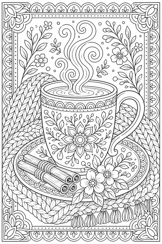 Adult Easy Easy Adult Easy Cozy Mug coloring page