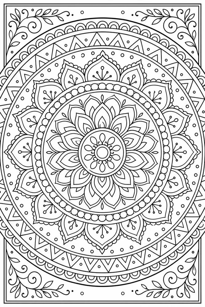 Adult Easy Easy Adult Simple Mandala Rings coloring page
