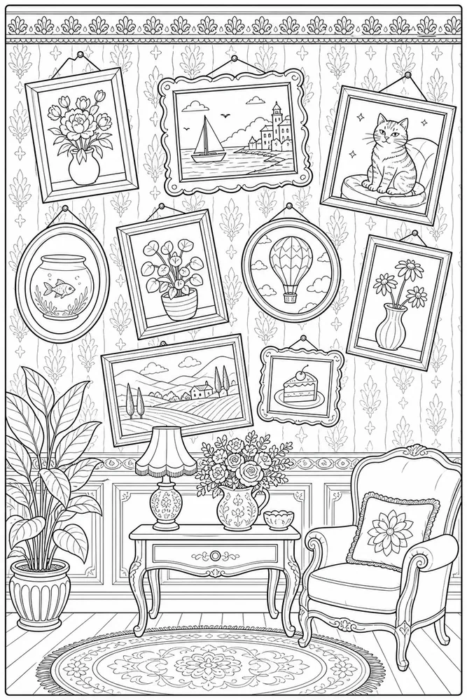 Adult Funny Funny Adult Crooked Picture Wall coloring page