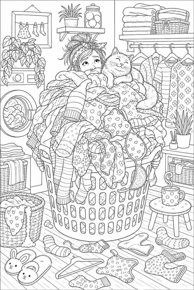 Adult Funny Funny Adult Overpacked Laundry Basket coloring page