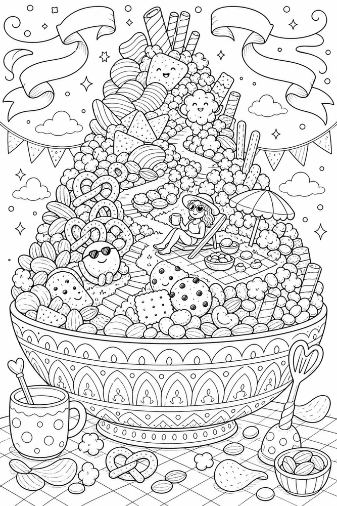 Adult Funny Funny Adult Snack Bowl Mountain coloring page