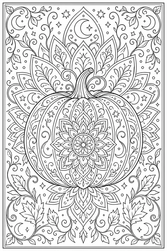 Adult Halloween Halloween Pumpkin Mandala coloring page