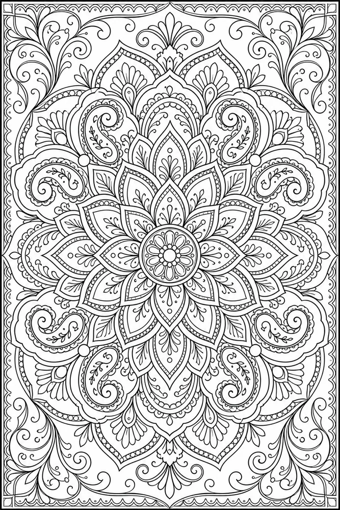 Adult Patterns Pattern Circle And Petal Repeat coloring page