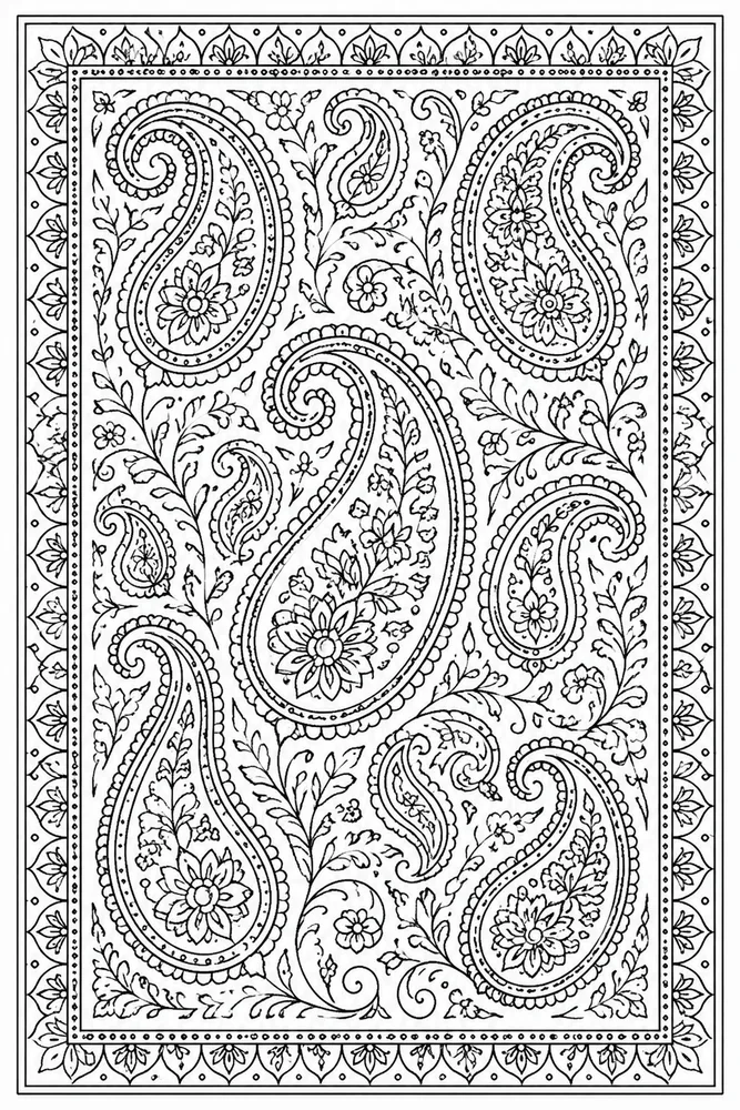 Adult Patterns Pattern Paisley Panel coloring page