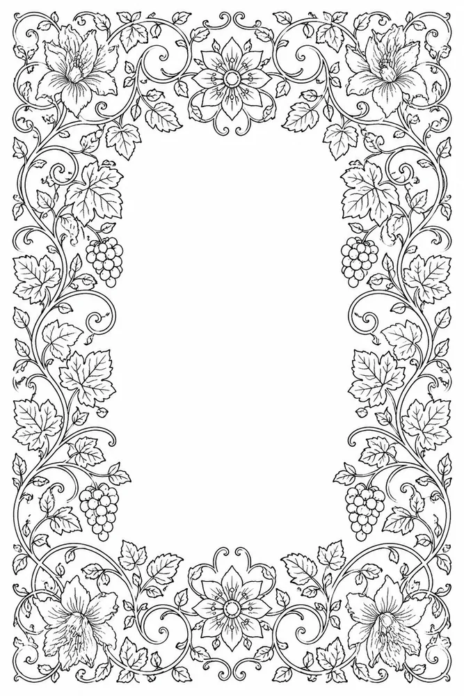 Adult Patterns Pattern Vine Border Pattern coloring page