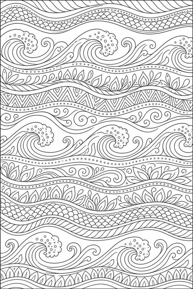 Adult Patterns Pattern Wave Stripe Pattern coloring page