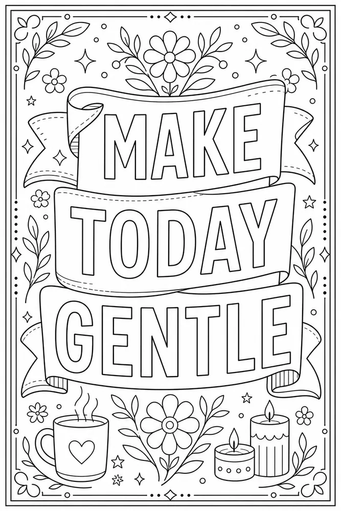 Adult Quotes Gentle Ribbon Card coloring page
