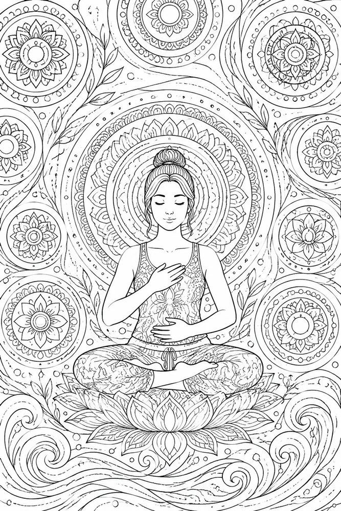 Adult Stress Relief Stress Relief Abstract Breathing Circles coloring page