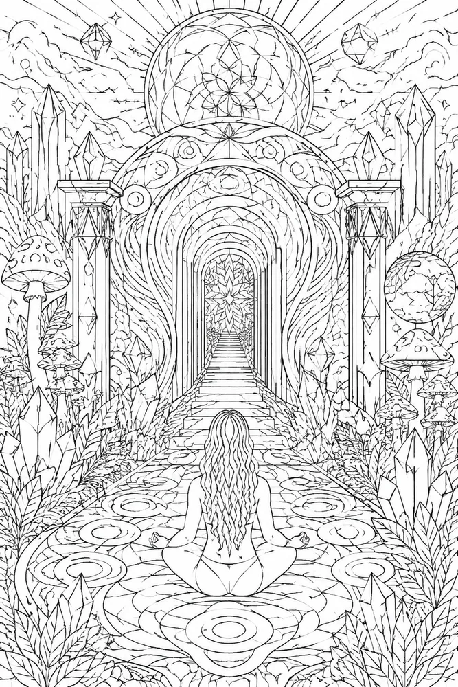Adult Trippy Trippy Adult Geometric Eye Free Portal coloring page