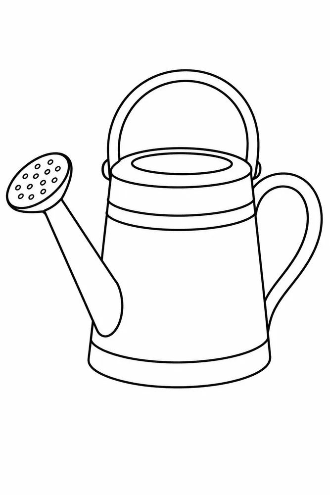 Simple Adult Simple Watering Can printable coloring page