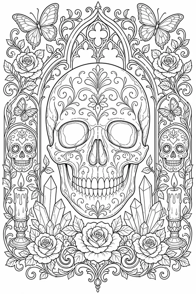 Skull Adult Anatomical Skull Study Page printable coloring page