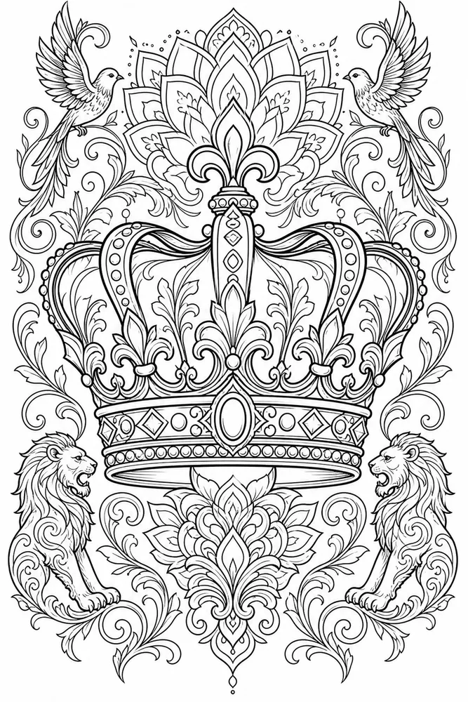 Tattoo Adult Crown Tattoo Page printable coloring page