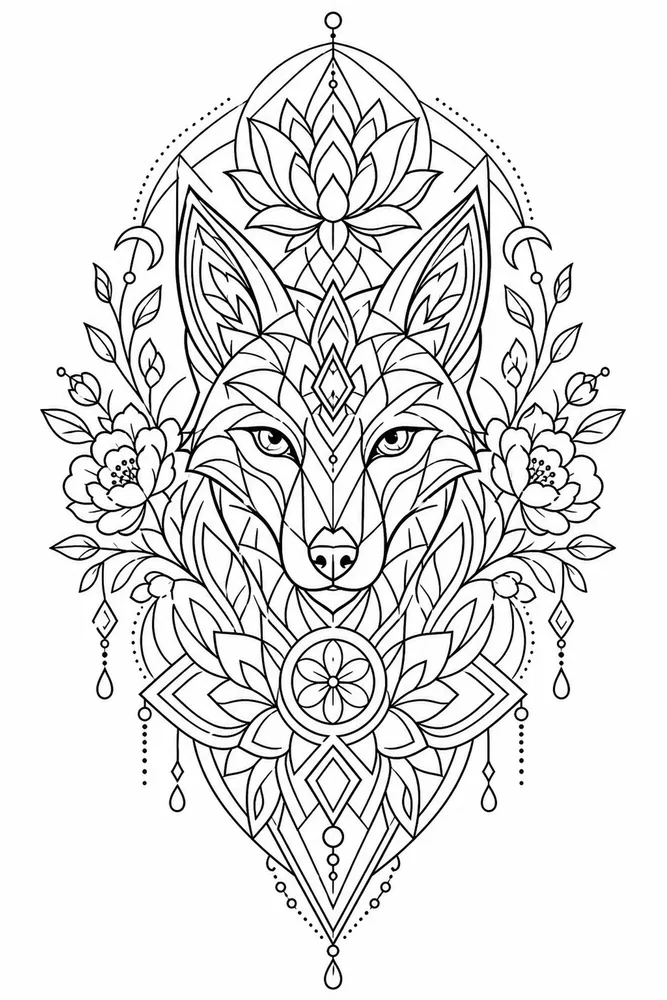Tattoo Adult Geometric Tattoo Pattern printable coloring page