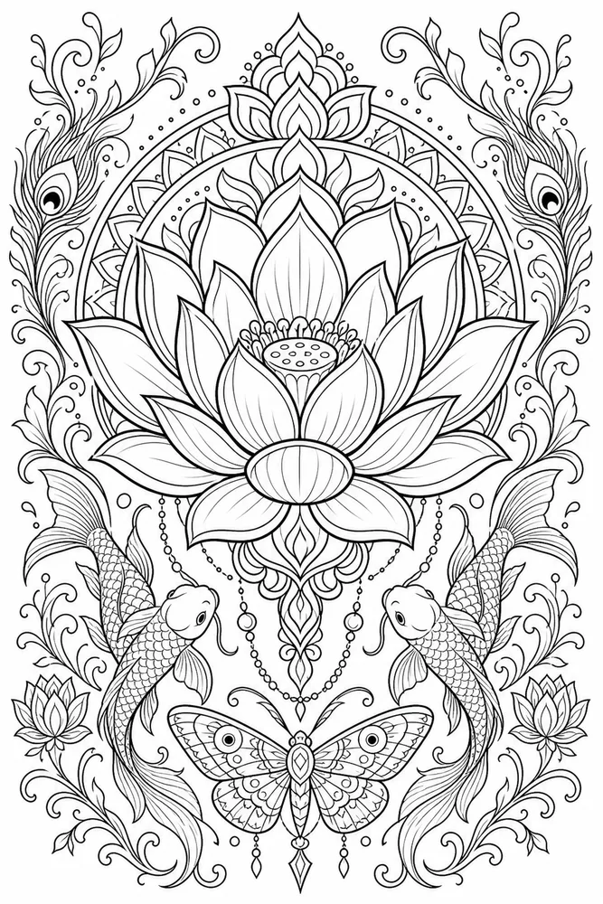 Tattoo Adult Lotus Tattoo Pattern printable coloring page