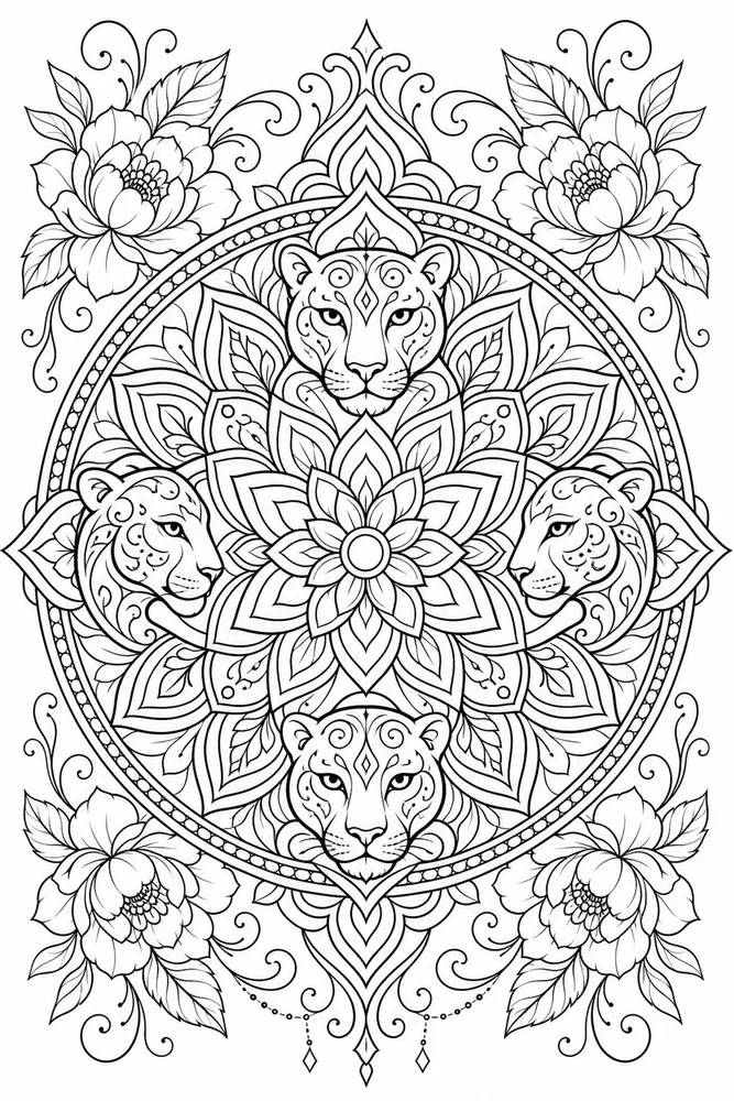 Tattoo Adult Mandala Tattoo Circle printable coloring page