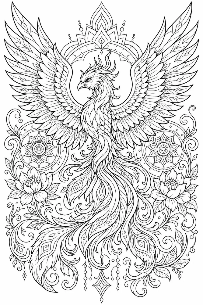Tattoo Adult Phoenix Tattoo Page printable coloring page