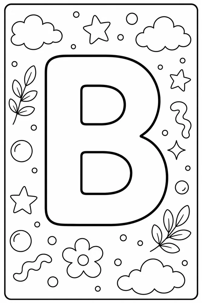 Alphabet Letters Letter b outline coloring page