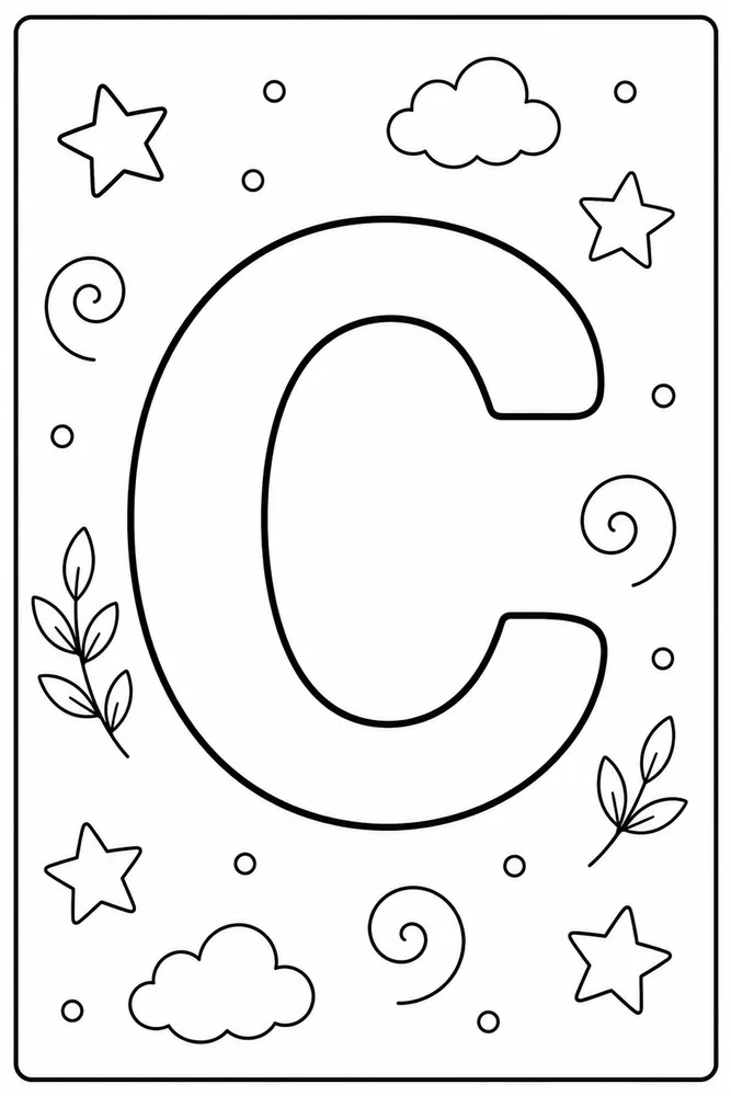Alphabet Letters Letter c outline coloring page