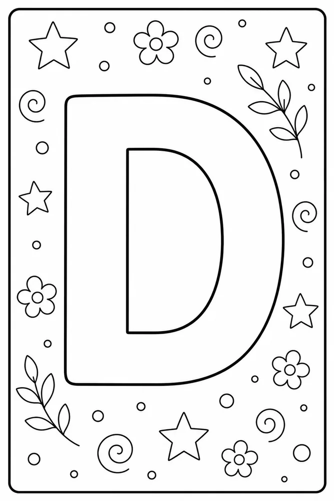 Alphabet Letters Letter d outline coloring page