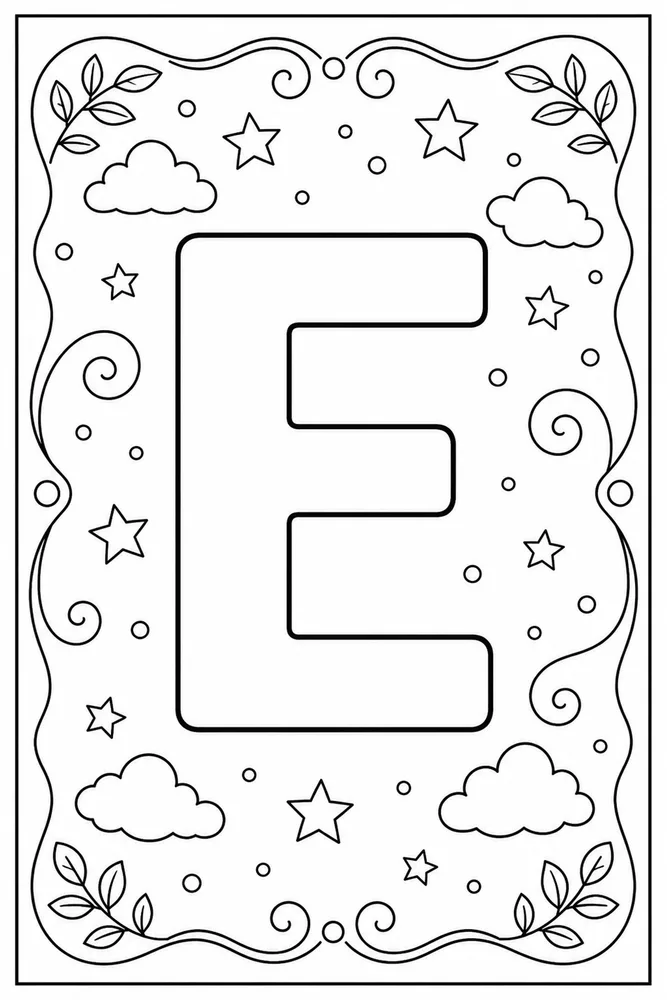Alphabet Letters Letter e outline coloring page