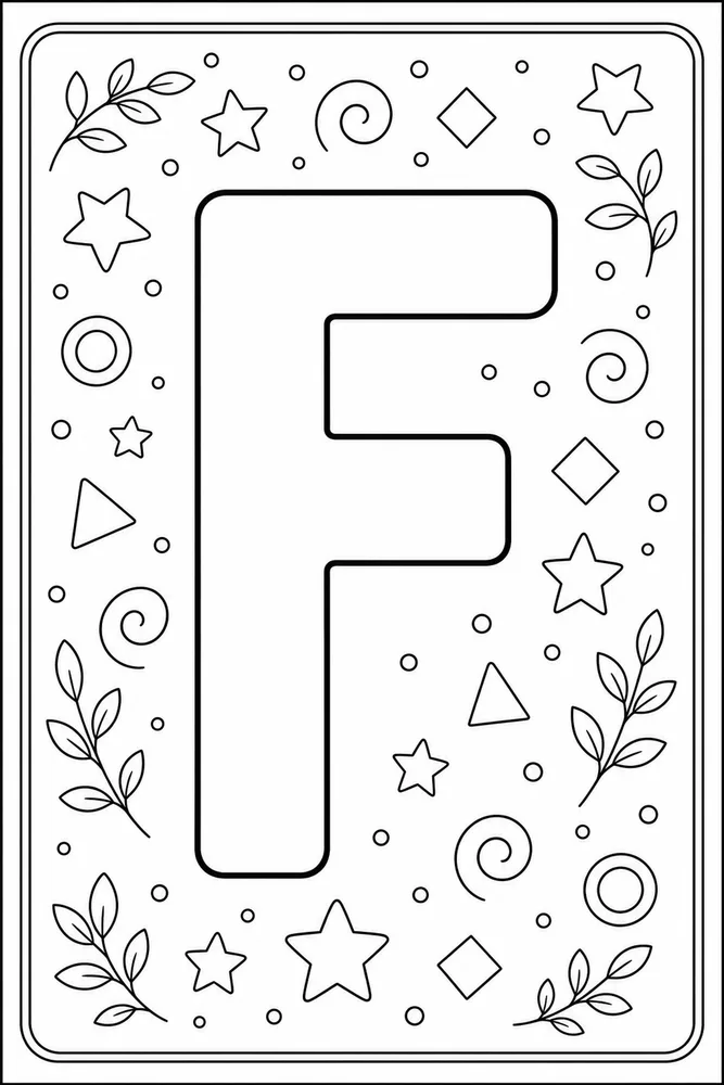 Alphabet Letters Letter f outline coloring page