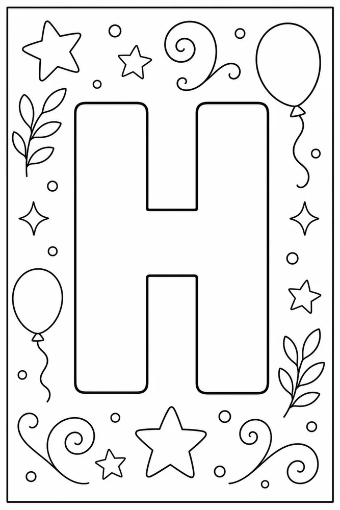 Alphabet Letters Letter h outline coloring page