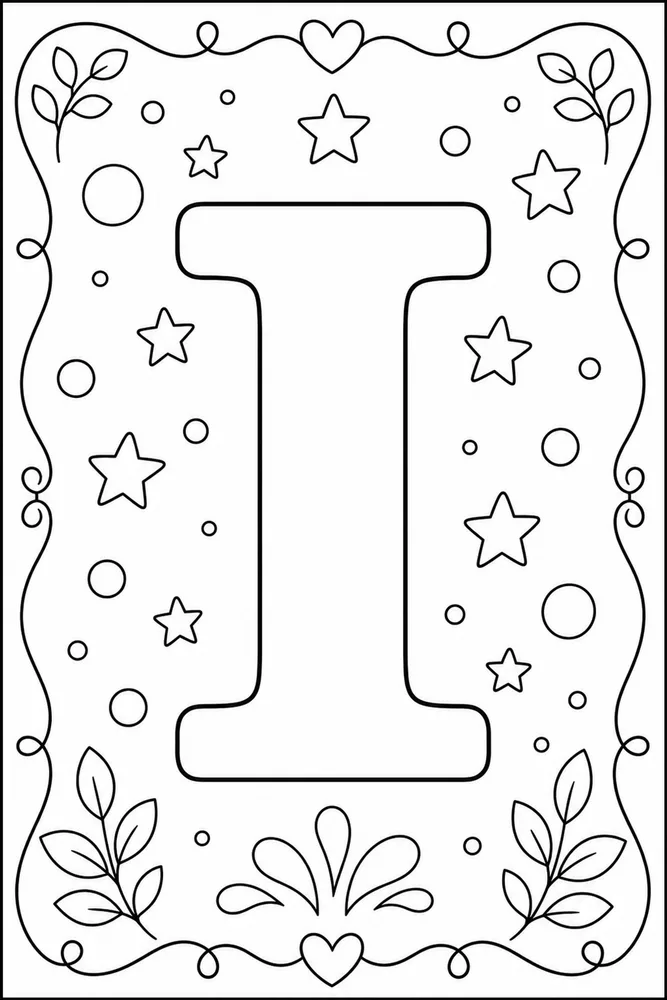 Alphabet Letters Letter i outline coloring page