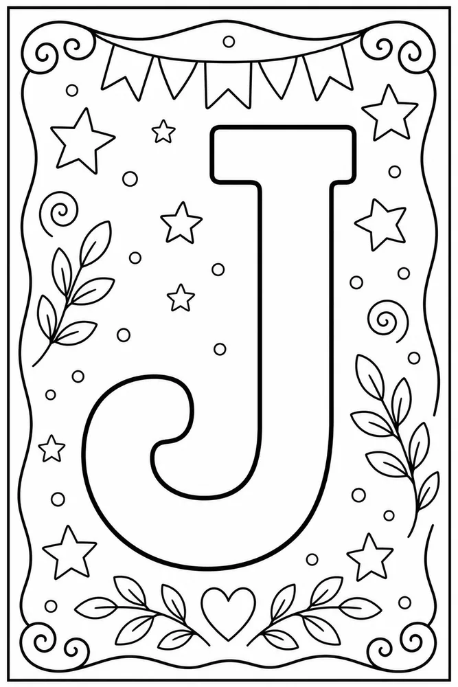 Alphabet Letters Letter j outline coloring page